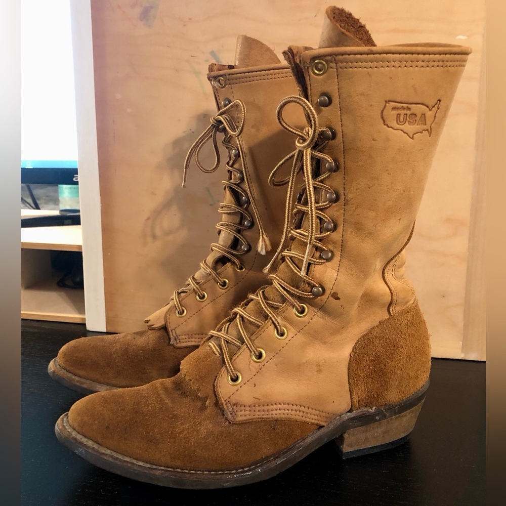 Golden Retriever Romantic Western Lace Up Boots